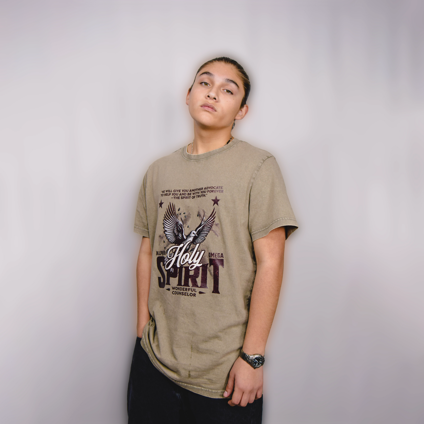 HOLY SPIRIT ACID WASHED TSHIRT